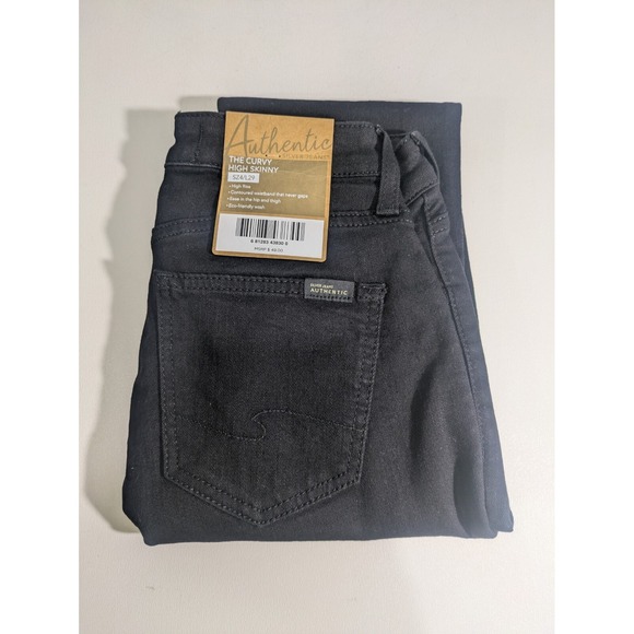 Silver Jeans Denim - Authentic by Silver Jeans Women's The Curvy High Rise Skinny Jean, Black, 4/29